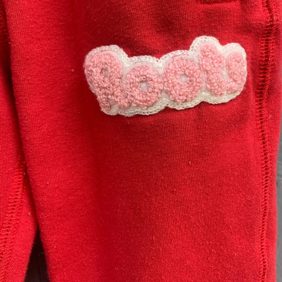 Soft Roots pink red joggers, size 5 - Picture 3 of 4